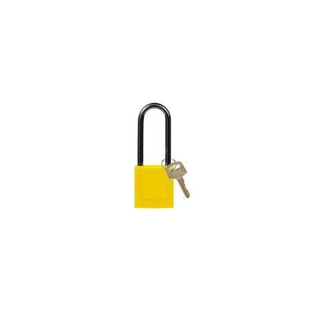 Kompaktowa kłódka Lockout-Tagout BRADY, ze aluminiowym kabłąkiem 50mm, żółta