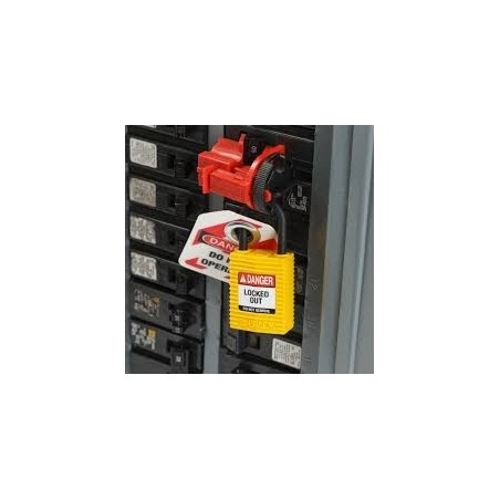 Kompaktowa kłódka Lockout-Tagout BRADY, ze aluminiowym kabłąkiem 50mm, żółta