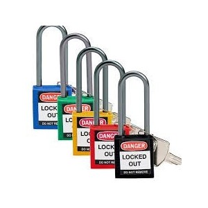 Kompaktowa kłódka Lockout-Tagout BRADY, ze aluminiowym kabłąkiem 50mm, żółta