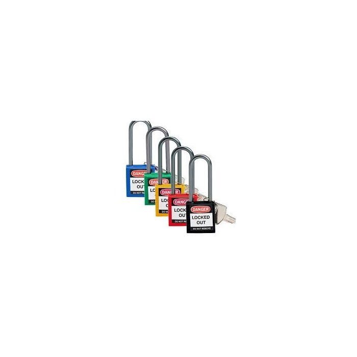 Kompaktowa kłódka Lockout-Tagout BRADY, ze aluminiowym kabłąkiem 50mm, żółta