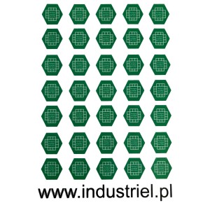 Naklejki przeglądów TYP-2, sześciokątne 20mm,  "Następny przegląd BHP 2025", arkusz 35szt.