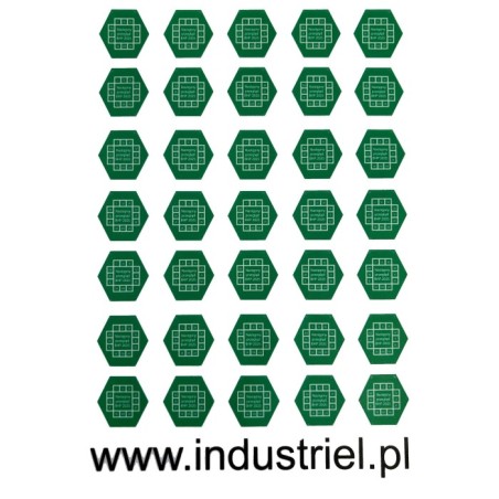 Naklejki przeglądów TYP-2, sześciokątne 20mm,  "Następny przegląd BHP 2025", arkusz 35szt.
