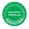 Etykiety inspekcyjne: Następny przegląd, TYP-5, okrągłe Ø 20mm, na lata 24-29 - 35szt.