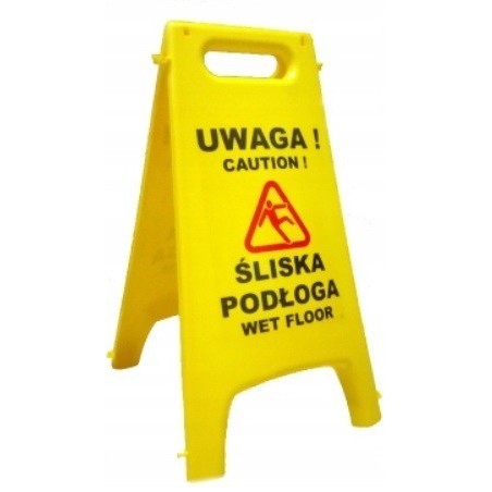 Tablica potykacz Uwaga śliska podłoga Caution wet floor