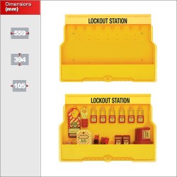 Masterlock S1850 - Stacja LOTO, zamykana tablica Lockout/Tagout, na sprzęt LOTO (pusta stacja)