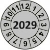 Naklejki przeglądów TYP-2, Ø 20mm, rok "2029", arkusz 35szt.