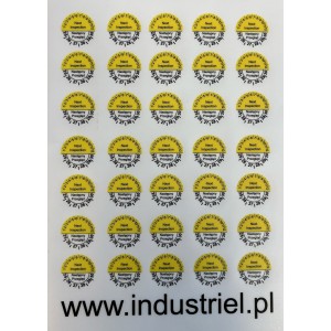 Etykiety inspekcyjne: Next Inspection Następny przegląd, TYP-5, okrągłe Ø 20mm, na lata 25-30 - 35szt.