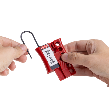 Klamra, szekla plastikowa lockout z kabłąkiem 3mm, Masterlock 442