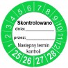 Naklejki kontroli, TYP-6, "Skontrolowano", okrągłe Ø 40mm, na lata 25-28 - 12szt.