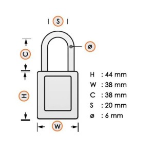 Kłódka Lockout Masterlock 410 ze stalowym kabłąkiem 38mm
