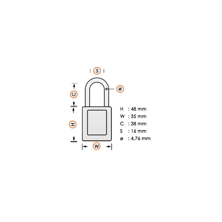 Kłódka Lockout Masterlock S32 z nylonowym kabłąkiem 38mm