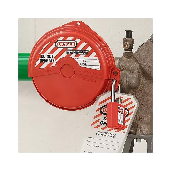 Masterlock 480 Blokada Lockout zasuw i zaworów z pokrętłem o średnicy 25mm-76mm
