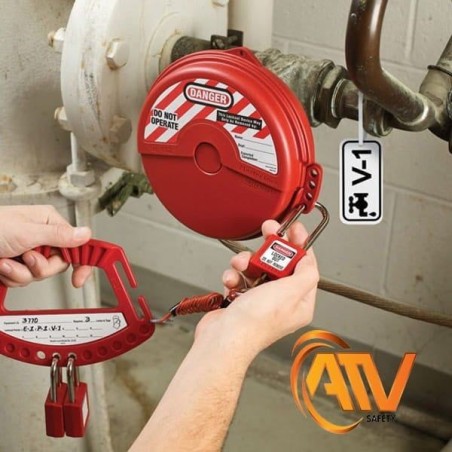 Masterlock 480 Blokada Lockout zasuw i zaworów z pokrętłem o średnicy 25mm-76mm