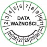 Etykiety inspekcyjne, naklejki przeglądowe, DATA WAŻNOŚCI, TYP-5, białe, na lata 25-30