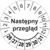 Etykiety inspekcyjne: Następny przegląd, TYP-5, okrągłe Ø 20mm, na lata 26-31 - 35szt.