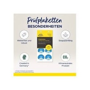 Etykiety inspekcyjne winylowe na lata 25-30, Gerüftgem. VDE, Ø30, niebieskie, 80 szt.