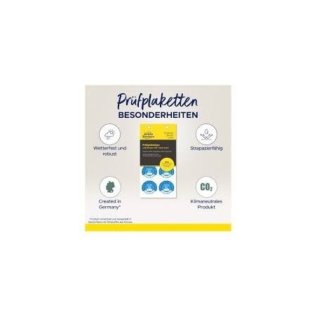 Etykiety inspekcyjne winylowe na lata 25-30, Gerüftgem. VDE, Ø30, niebieskie, 80 szt.