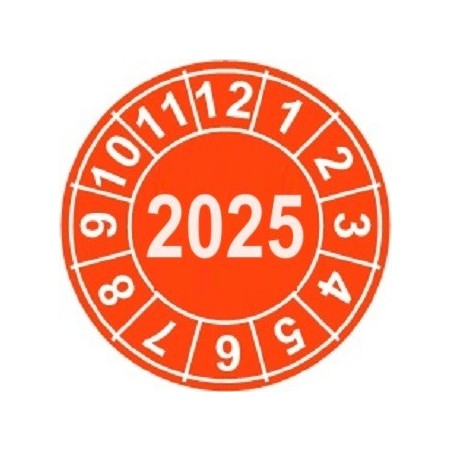 Naklejki przeglądów TYP-2, Ø30mm, na rok "2026", arkusz 20szt.