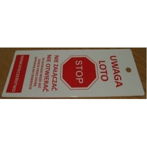 Przywieszka Tagout z kieszonką mała 70x150mm