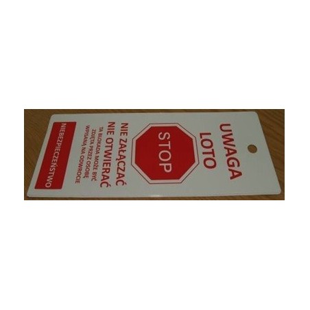 Przywieszka Tagout z kieszonką mała 70x150mm