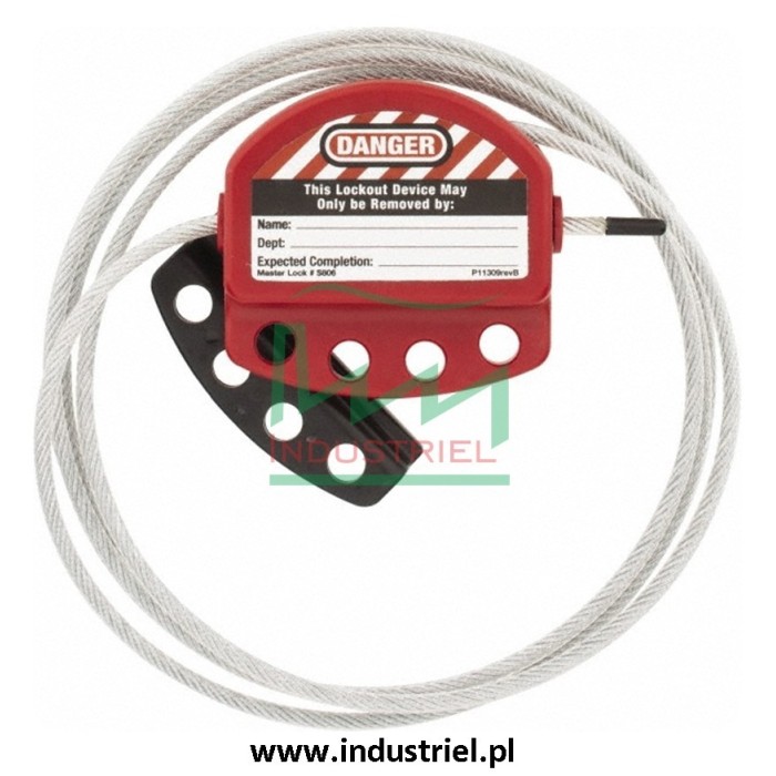 Regulowana blokada linkowa Lockout/Tagout z linką stalową 1,8m Masterlock S806