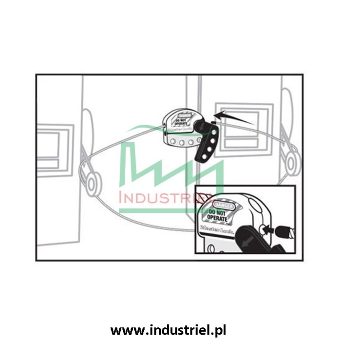 Regulowana blokada linkowa Lockout/Tagout z linką stalową 1,8m Masterlock S806