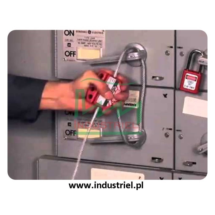 Regulowana blokada linkowa Lockout/Tagout z linką stalową 1,8m Masterlock S806