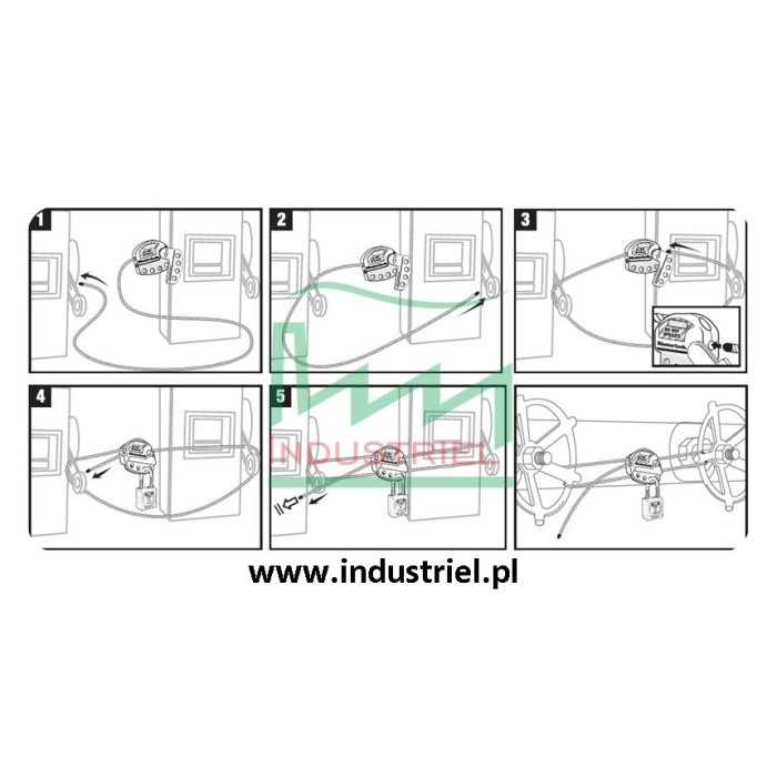 Regulowana blokada linkowa Lockout/Tagout z linką stalową 1,8m Masterlock S806