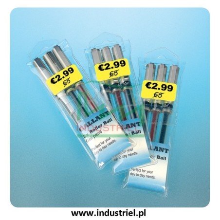 Etykiety kontroli jakości 99x38mm, czerwone, neonowe, 14szt.