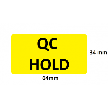 Etykiety kontroli jakości 64x34mm, żółte, 24szt. + zadruk