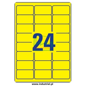 Etykiety kontroli jakości 64x34mm, żółte, 24szt. + zadruk