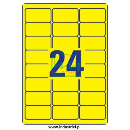 Etykiety kontroli jakości 64x34mm, żółte, 24szt. + zadruk