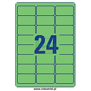 Etykiety kontroli jakości 64x34mm, zielone, 24szt. + zadruk