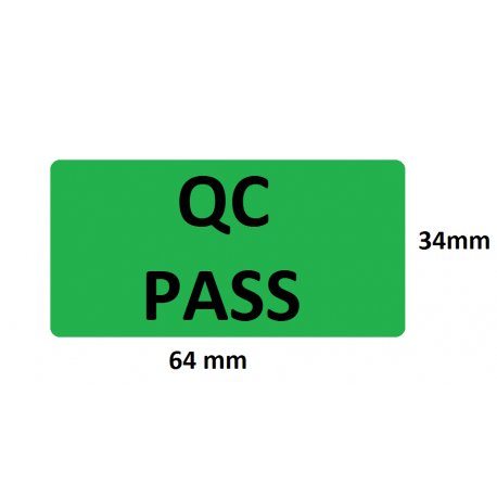 Etykiety kontroli jakości 64x34mm, zielone, 24szt. + zadruk