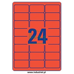 Etykiety kontroli jakości 64x34mm, czerwone, 24szt. + zadruk