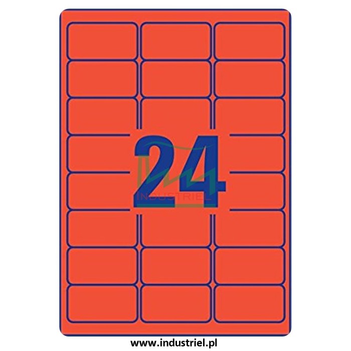 Etykiety kontroli jakości 64x34mm, czerwone, 24szt. + zadruk