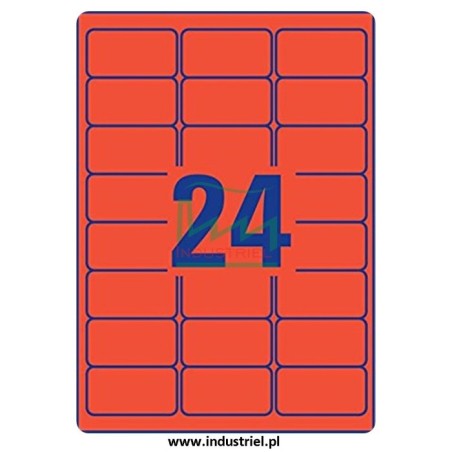 Etykiety kontroli jakości 64x34mm, czerwone, 24szt. + zadruk