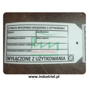 Zawieszka kontroli urządzeń "WYŁĄCZENIE Z UŻYTKOWANIA"