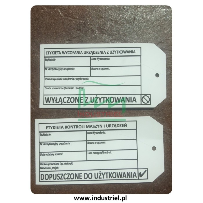 Zawieszka kontroli urządzeń "WYŁĄCZENIE Z UŻYTKOWANIA"
