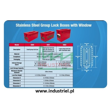 Skrzynka blokowania grupowego Lock-box Masterlock, z okienkiem