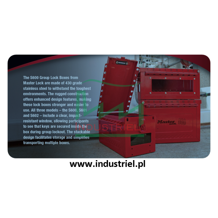 Skrzynka blokowania grupowego Lock-box Masterlock, z okienkiem