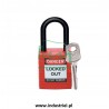 Kłódka Lockout BRADY 813594, czerwona, z nylonowym kabłąkiem 38mm
