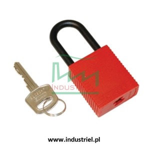 Kłódka Lockout BRADY 813594, czerwona, z nylonowym kabłąkiem 38mm