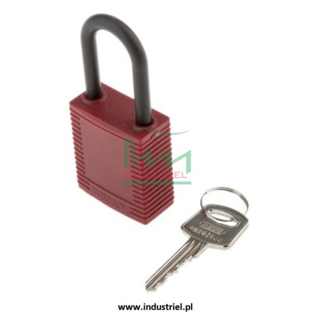 Kłódka Lockout BRADY 813594, czerwona, z nylonowym kabłąkiem 38mm