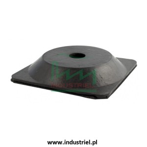 Słupek plastikowy żółto-czarny o wysokości 90cm, z kwadratową podstawą gumową