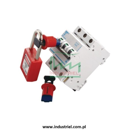 Kłódka lockout BRADY 051339, czerwona, ze stalowym kabłąkiem 38mm