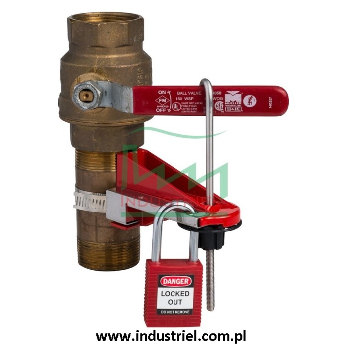 Kłódka lockout BRADY 051339, czerwona, ze stalowym kabłąkiem 38mm