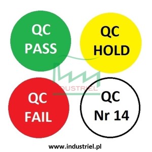 Etykiety kontroli jakości Ø10mm zielone QC PASS 315szt.