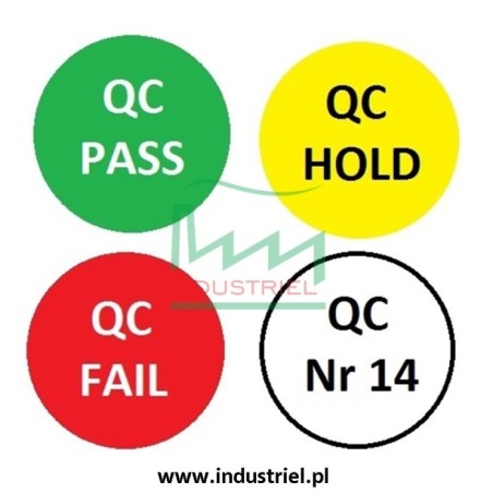 Etykiety kontroli jakości Ø10mm zielone QC PASS 315szt.