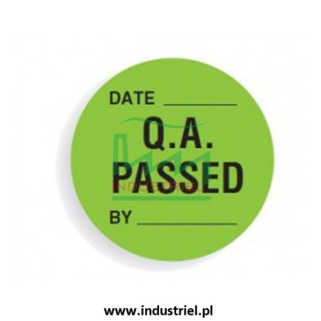 Etykiety kontroli jakości Ø10mm zielone QC PASS 315szt.
